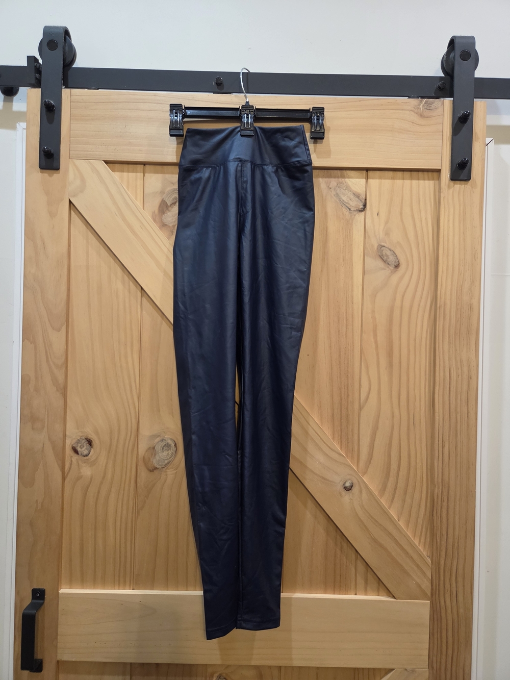 NWT | Aerie Real Luxe High-Waist Navy Faux Leather Leggings | XS
